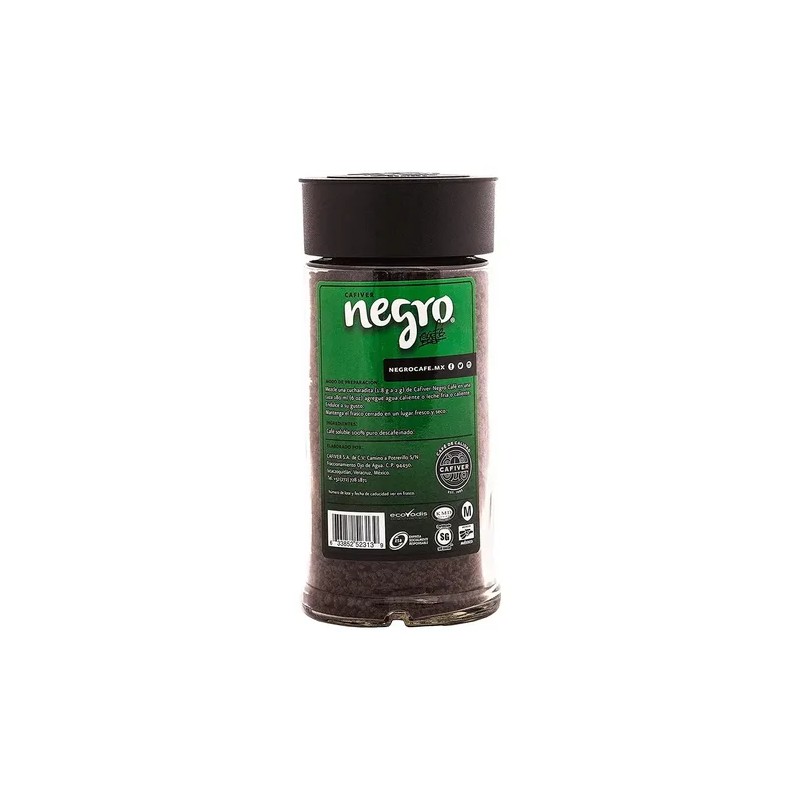 Cafiver Negro Descafeinado 90g Frasco.