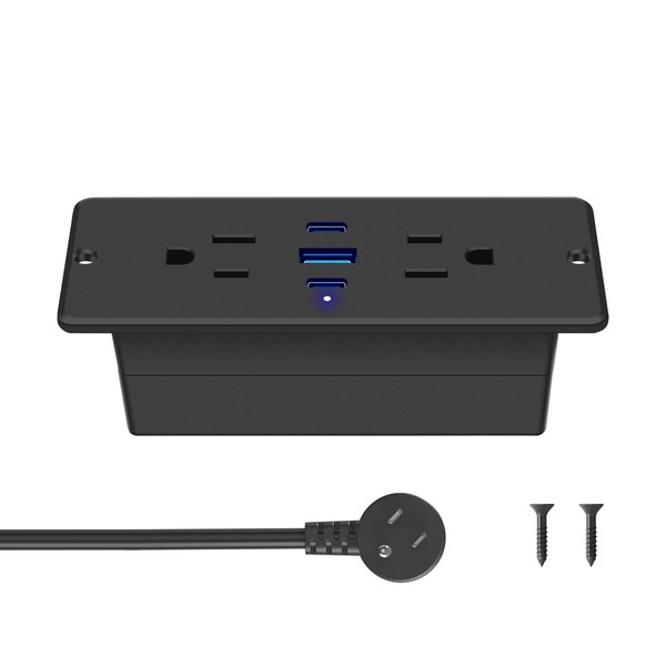 CCCEI Recessed Power Strip with Outlet and 65W USB C