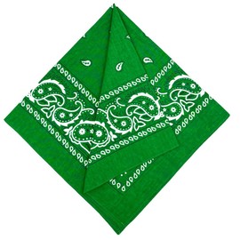 MDSTYLE Extra Large Bandana 27” x 27” 100% Cotton for Men & Women Paisley Handkerchief Headband Scarf Jumbo Bandanas (Green)