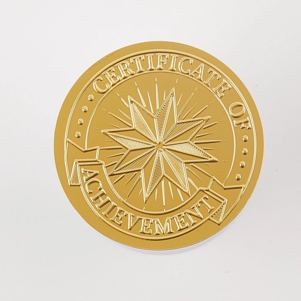 CRASPIRE 2 Inch Certificate of Achievement Gold Foil Embossed Envelope