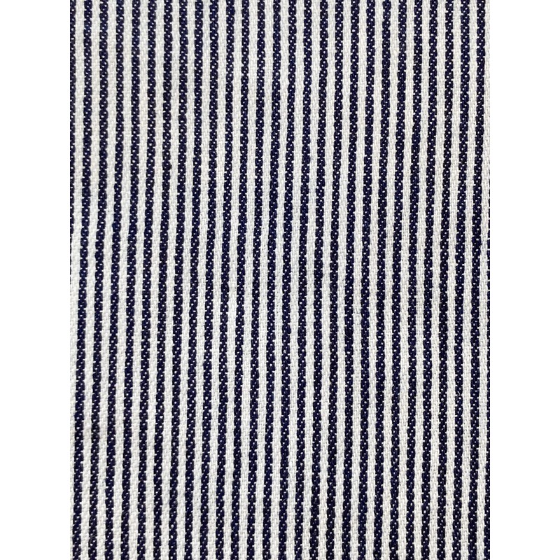 Men's Drawstring Wash Bag - Navy/White Striped Denim