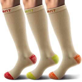 BULLIANT Women Compression Socks 3Pairs,Knee Socks 15-20mmHg Circulation Support Copper-Infused Tech(3Pairs,Large-X-Large)