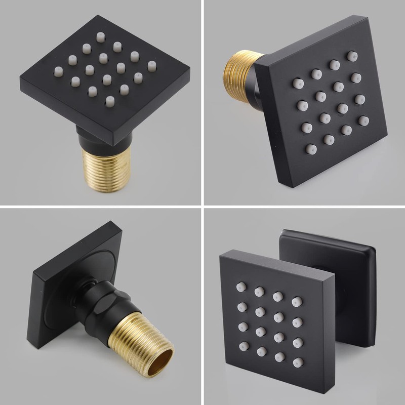 HOMEDEC 2inch Brass Shower Jet Waist Body Spray Massage Showerhead