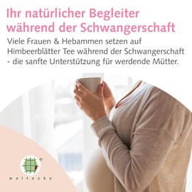 Weltecke Organic Raspberry Leaf Tea Loose 80 g | Natural Pregnancy Tea | Controlled & Made in Germany | Gently Dried | Vegan & No Artificial Flavours