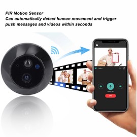 SENECESLI Video Doorbell, Intelligent Digital Door Viewer with Camera, WiFi 1080P HD Night Vision, 2-Way Intercom, 120° Wide Angle, 4.3 Inch Colour Screen, PIR