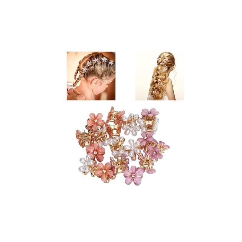 18 Pinzas para el Cabello con Mini Flores, para el