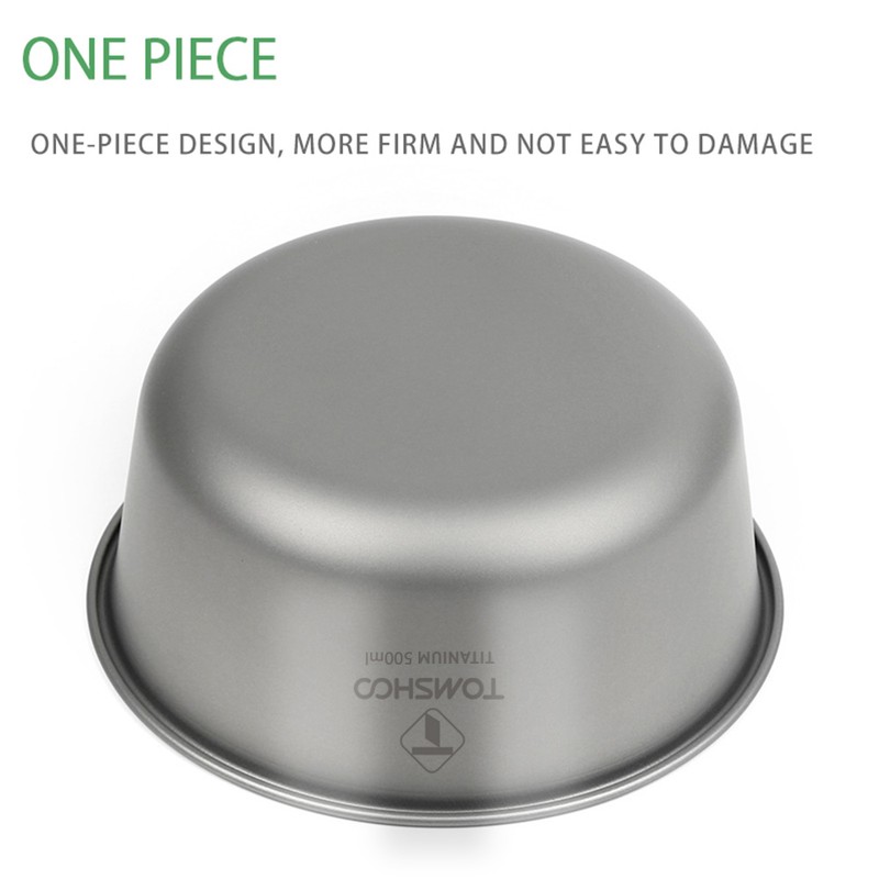 TOMSHOO 500ml Titanium Bowl Stackable Camping Bowl for Camping Hiking