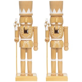 KI Store 120 cm Christmas Nutcracker Life Size Large XXL Wooden Nutcracker Figure Christmas Decoration (Wood)