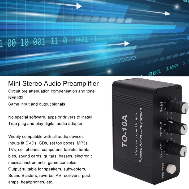 Mini Stereo Audio Preamplifier Small Headphone Amplifier NE5532 with 3.5mm