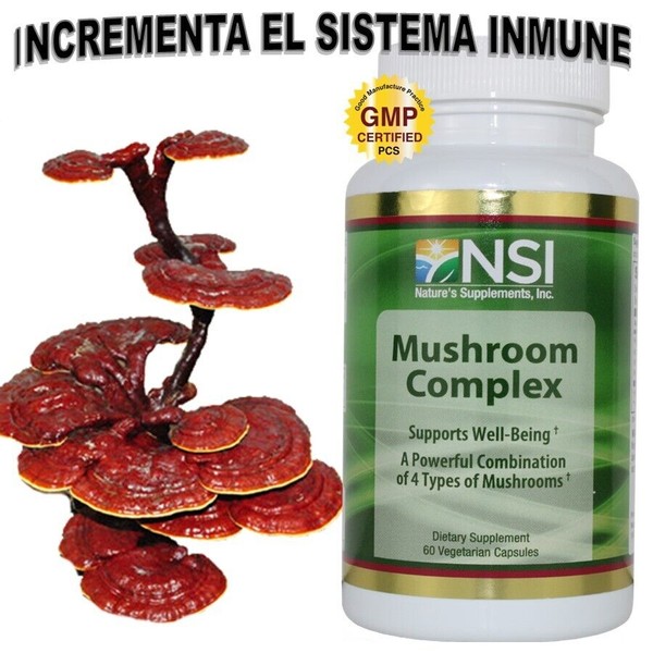 NSI Nature's Supplements. GANODERMA CAPSULAS (4 Potentes Hongos) PARA EL