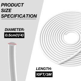 10FT Backer Rod 1/4 Inch Diameter Rubber Caulk Concrete Expansion Joint Filler White Saver Weather Strip Seal for Gaps and Joints Concrete Filling (1/4 Inch x 10FT)