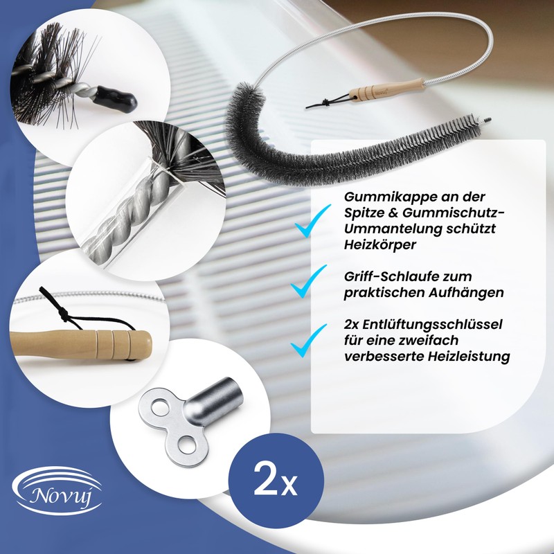 Novuj - Radiator Brush 120 cm Professional Set [Includes 2