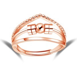 Deyanse Anxiety Ring 925 Silver Anxiety Ring for Women, Open Adjustable Anti-Stress Ring, Decompression Rings with Zircon, Infinity Spinner Fidget Ring, Stress Ring, Mood Ring Against Anxiety Stress,