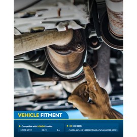 PHILTOP Front Catalytic Converter Kit Direct-Fit Compatible With Honda 2010-2011 CR-V 2.4L OE Replace 16594, 641415, 40938 (EPA Compliant)