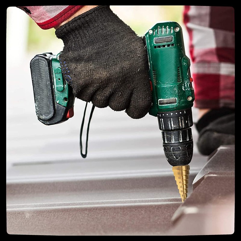 4 Pcs Step Drill Bit Sets,Cone Drill Bit Set,Hex Shank