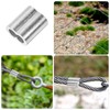 Snokay 100 Pcs Aluminum Crimping Loop Sleeves, Silver Double Ferrule