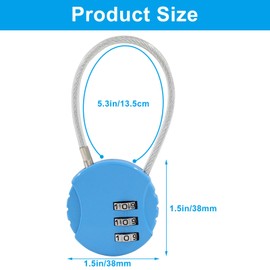 6 Pcs Wire Rope Lock, Mini Combination Lock, Wire Rope Padlock for Luggage, Gym Locker, Jewelry Box, Backpack