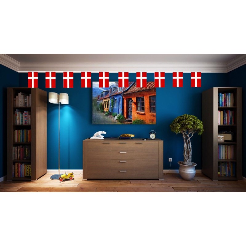 FFILL Denmark Banner Flag, Danish Mini Flag Small Banner, for