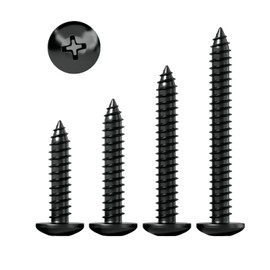 Qrity Pack of 50 Phillips Screws M3 x 14 mm, Black Carbon Steel Self-Tapping Screw, Screws with Umbrella Head, Can be Used for Professionals, Amateurs, Landlords, Repair DIY