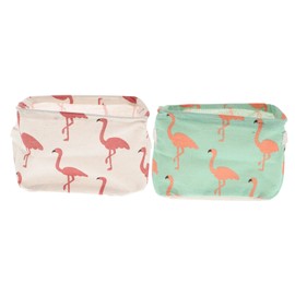 OHPHCALL 2pcs Cotton Linen Storage Baskets Random Pattern Soft and Snack Holder for Desktop Organization for Home Kitchen and Supplies