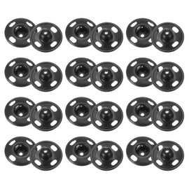 sourcing map 18 Set Sew-on Snap Buttons 17mm Metal Snap Fastener Buttons Fastener Press-Stud Clasps for Closure Purse Handbag Clothes Sewing Craft, Black