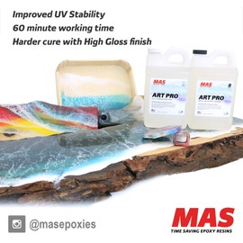 MAS Art Pro Epoxy (2-Quart Kit) | 2-Part Resin and Hardener | Clear Epoxy Resin Kit with Low Viscosity and Better UV Resistance | for Jewelry Making, Flower Preservation, and Other Art Resin Crafts