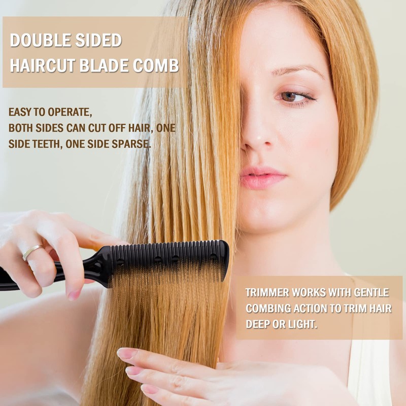 5Pcs Professional Trimmer Razor Dual Side Scissors for Hair Thinning,