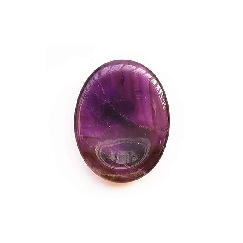 Manekieko Natural Amethyst Crystal Thumb Worry Stone, Stress Relax Healing