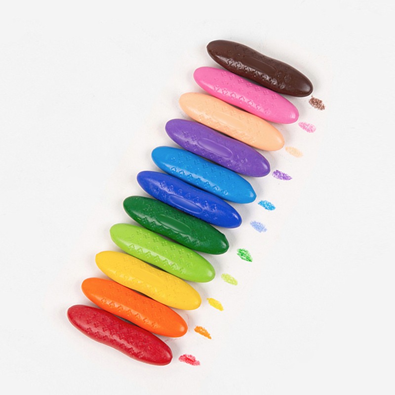 12 Colors Peanut Crayon Chalks for Kids Graffiti Painting Crayon