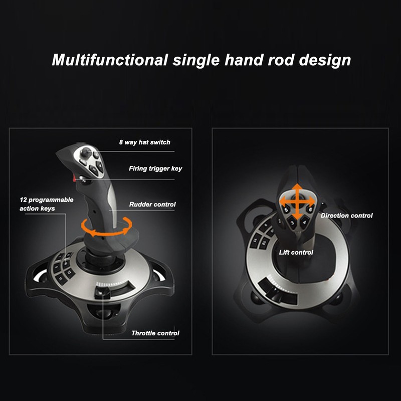 PC Joystick 2113 Pro Simulation USB Game Controller with Vibration