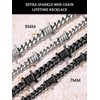 Men Barbed Wire Necklace 7mm Thick Heavy Stainless Steel Chain