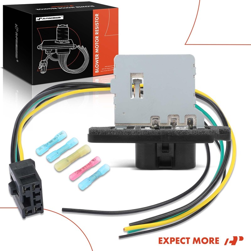 A-Premium HVAC Blower Motor Resistor with Wire Harness Kit Compatible