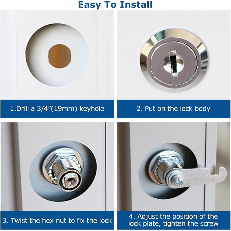 Oungy 12Pack 30mm Cabinet Locks, Keyed Alike Cam Locks Security