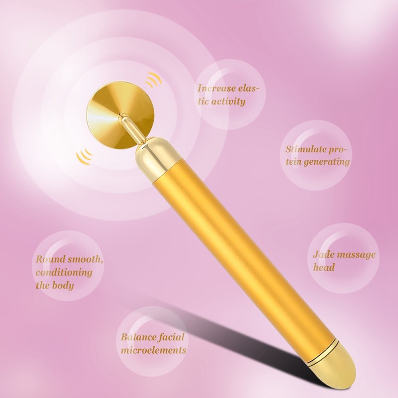 Electric Gold Facial Massager Anti Eye Wrinkle Face Slimming Micro