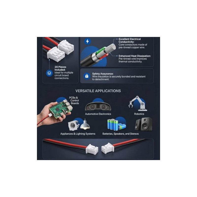 Cable de conector 20 juegos/paquete 1.25MM Conector macho y hembra