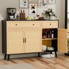 Loomie Sideboard Buffet Storage Cabinet, Rattan Cabinet with 2 Drawers