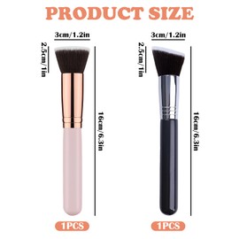 2 Pcs Foundation Brush, Foundation Brush for Liquid Makeup, Premium Flat Top, Blending Multifunctional for Liquid Cream Buffing Concealer Powder