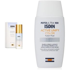ISDIN Isdinceutics hyaluronic concentrate, serum facial ligero y ultrahidratante, con acido hialuronico - 30ml  FotoUltra 100 Active Unify SPF 50,