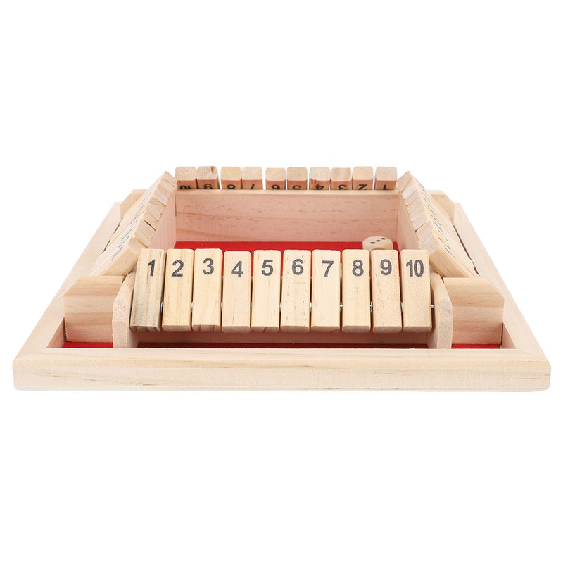 4 Sided Shut The Box Dice Game Wooden Board Table