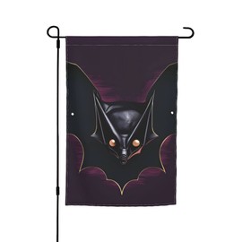 Black Ghost Bat Garden Flag 12x18 In. Bright, Double-Sided Outdoor Decoration Brings Some Fun To Your Yard.