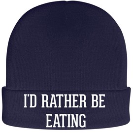 I'd Rather Be Eating Pho - Soft Adult Beanie Cap, Navy, One Size