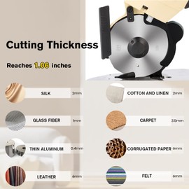 CGOLDENWALL Large Electric Rotary Fabric Cutter Cloth Cutter Cutting Machine Electric Rotary Scissors Industrial Grade for 1 inch Multi-Layer Cloth Fabric Leather Wool Rubber Curtain and Carpet 110V