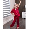 Arshiner Girls Pajamas Silk Satin Button Down Pjs 2 Piece