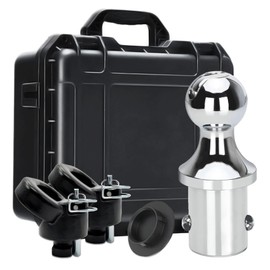 60618 Puck System Gooseneck Hitch Ball Kit, for 2013-2023 Dodge RAM 2500 3500, 2-5/16 Inch Gooseneck Ball for Truck Bed with 2 Gooseneck Safety Chain Anchors(30000 lbs GTW/ 7500 lbs VTW)Carrying Case