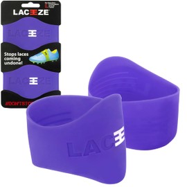 LACEEZE - Violet Band Original Up To Shoe Size UK 6 Keeps Laces Tied During All Sport Activities, Football, Rugby, Hockey. Made From Quality Silicon With Ribbed Technology To Improve Grip.