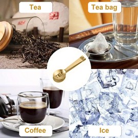 4Pcs Gold Tea Bag Squeezer, Stainless Steel Clip On Strainer, Tea Spoon Tongs For Loose Tea Ice Sugar Cubes, Tea Bag Holder Tea Accessories For Tea Drinkers