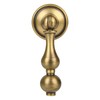 SALISENG Antique Brass Cabinet Drop Pulls 6 Pack, Solid Brass
