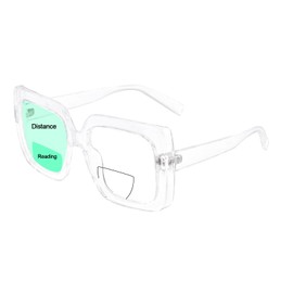 OCCI CHIARI Bifocal Reading Glasses for Men Women Transition Readers Far and Near (350+ Clear)