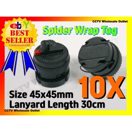 Unbranded/Generic SECURITY SPIDER WRAP ARLARM SENSOR TAG 10 PC CHECKPOINT® COMPATIBLE 8.2MHZ BLACK