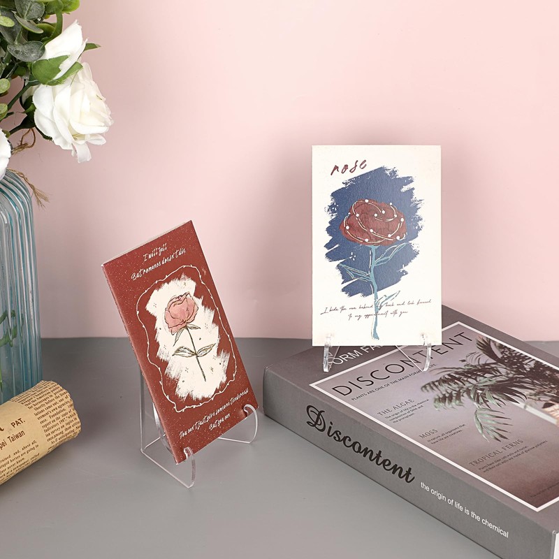 Hipiwe 6Pcs Clear Acrylic Display Stands with Deep Support Ledges